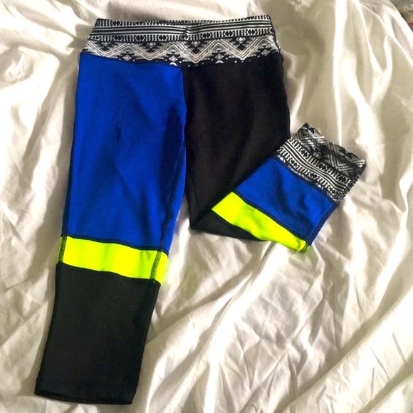 Material Girl Blue and Black Leggings - Picture 1 of 2
